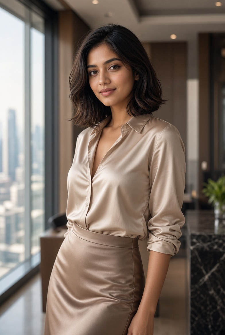 Riya - Professional Mohali independent escort in silk blouse for discreet meetings
