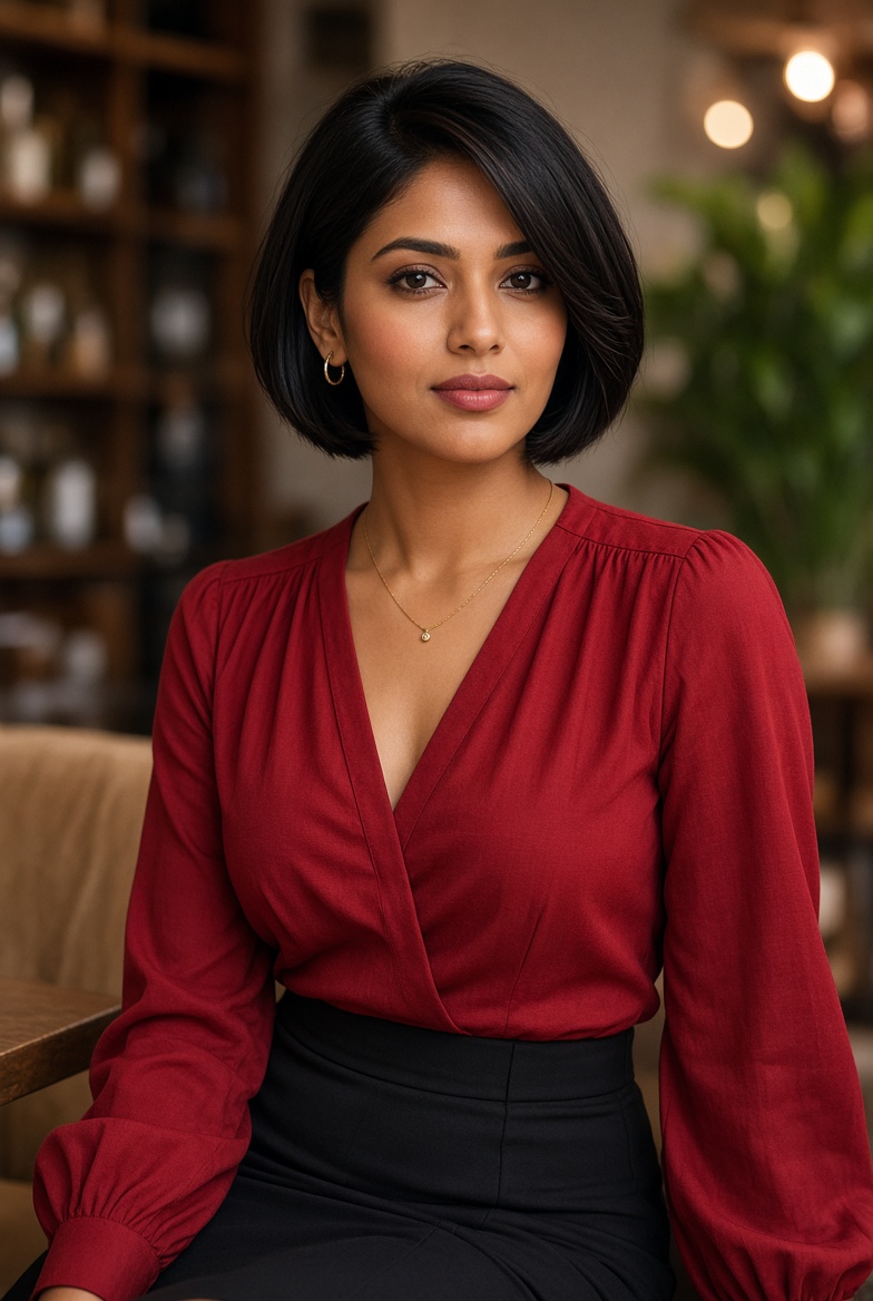 Aditi - Verified independent escorts Mohali in stylish red blouse